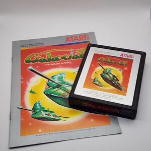 Vintage Atari 2600 - Galaxian - Game Cartridge and Original Manual